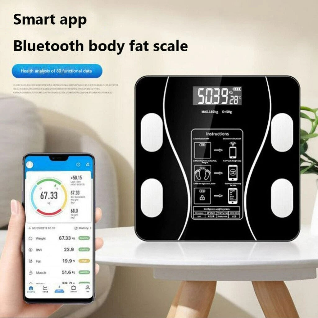 Körperanalyse-Waage mit Bluetooth – 13 Messwerte, App-Anbindung & LCD-Display