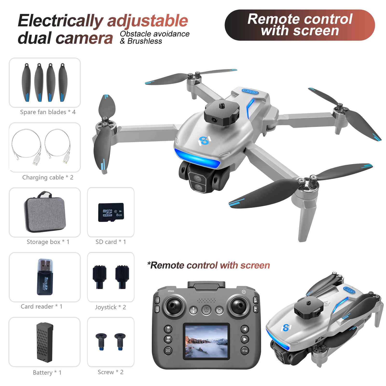 S181 GPS Drohne mit Brushless-Motor & Hinderniserkennung – One-Key-Return Quadcopter