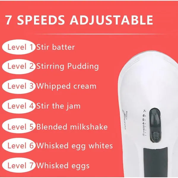 Elektrischer Handmixer mit Ständer & Schüssel – 7 Stufen