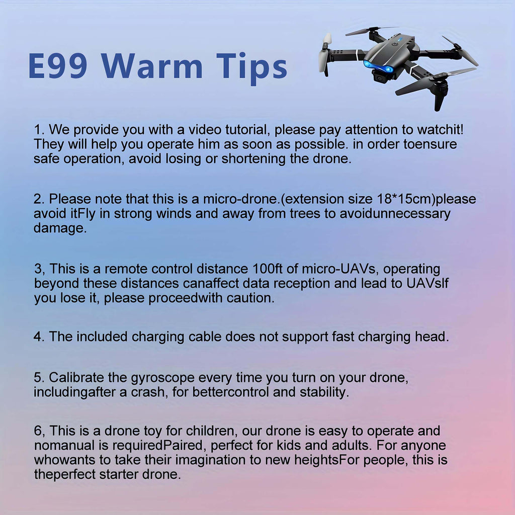 E99 Drone with Dual Camera & HD Aerial Photography - RC Quadcopter