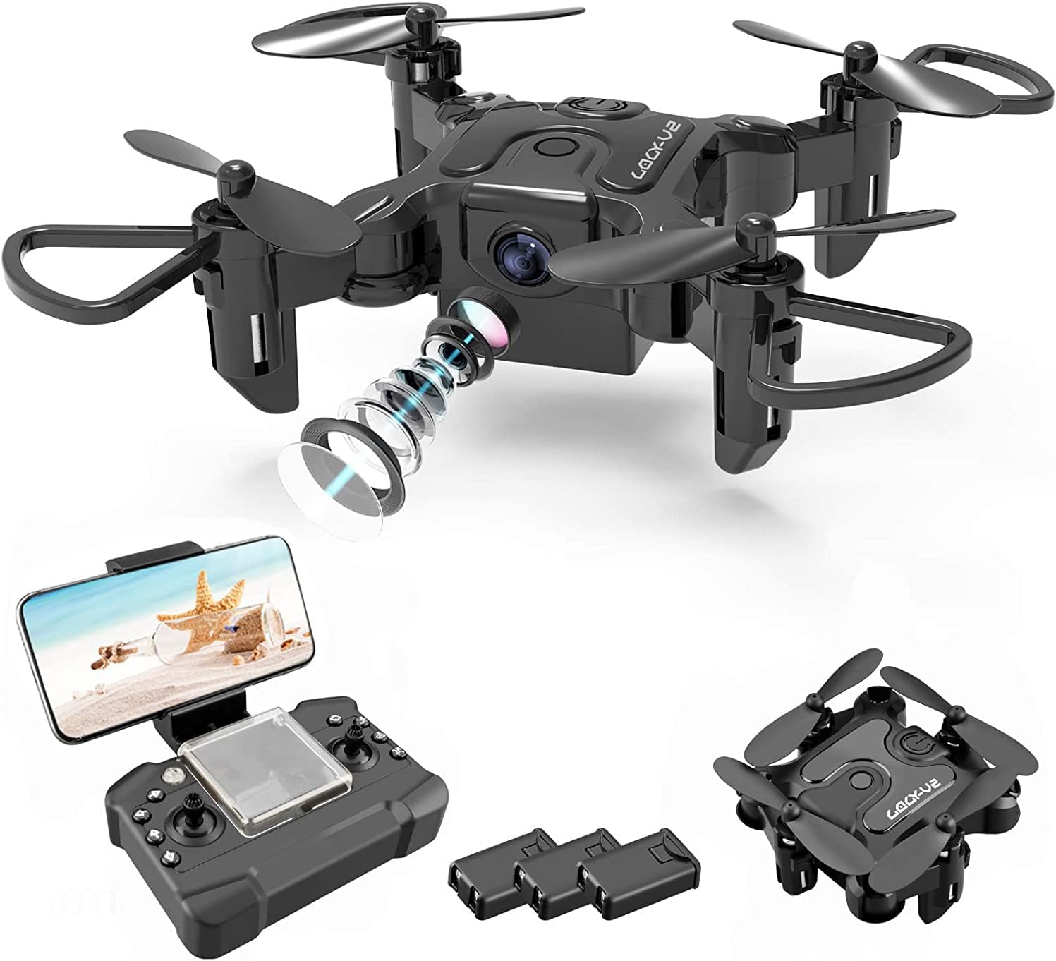 Mini Drohne mit 720P HD Kamera – WiFi FPV, App-Steuerung & faltbare Arme