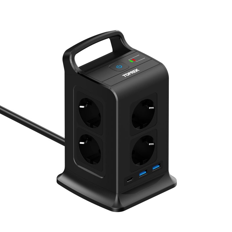 Steckdosen-Set Schwarz – Mehrfachsteckdose im modernen Design