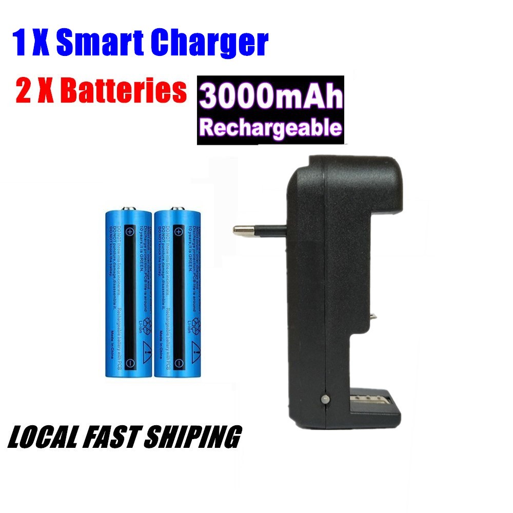 Akku Set 3000mAh – Wiederaufladbar mit Ladegerät