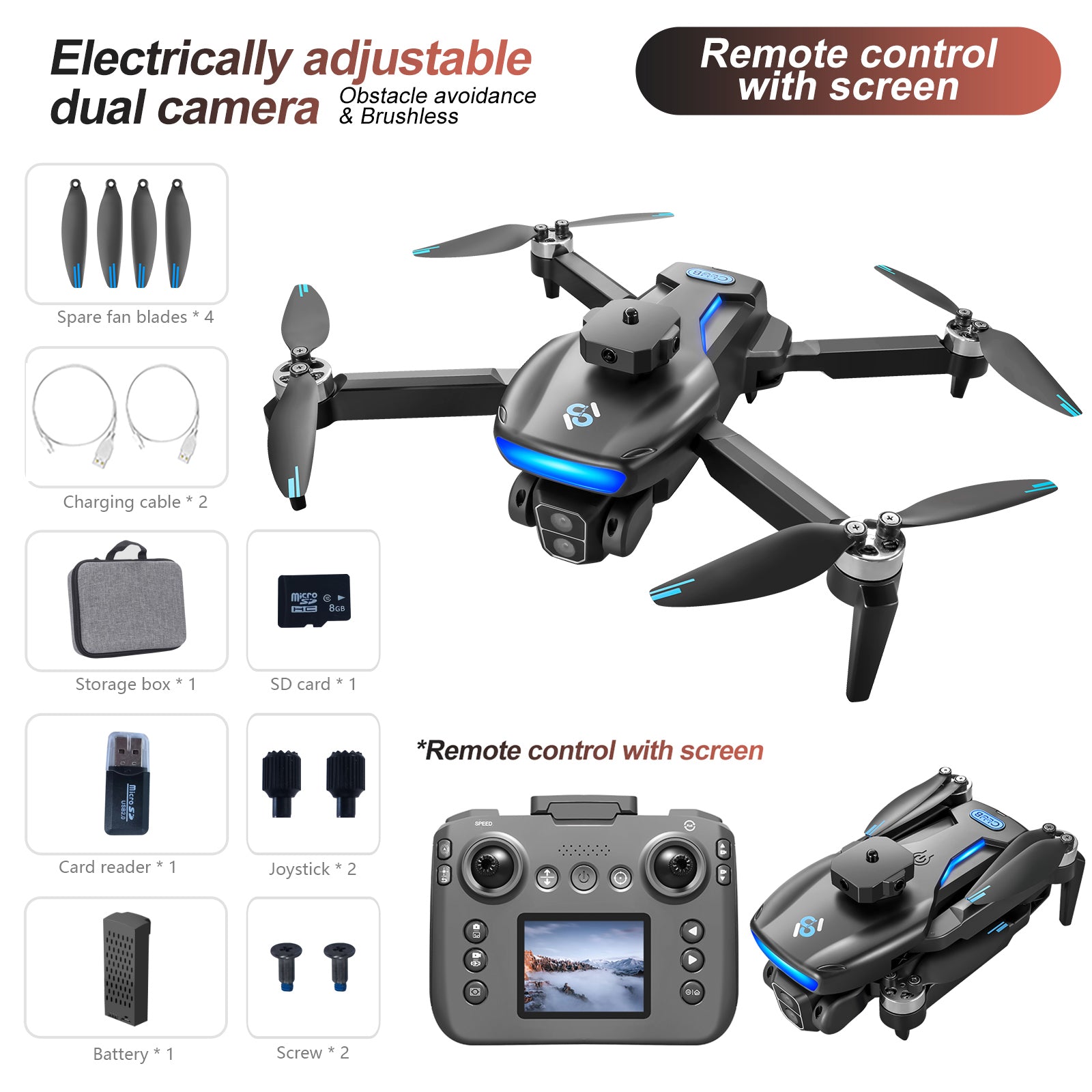 S181 GPS Drohne mit Brushless-Motor & Hinderniserkennung – One-Key-Return Quadcopter