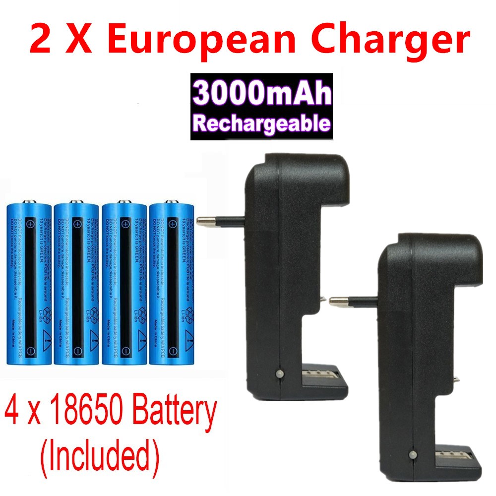 Akku Set 3000mAh – Wiederaufladbar mit Ladegerät