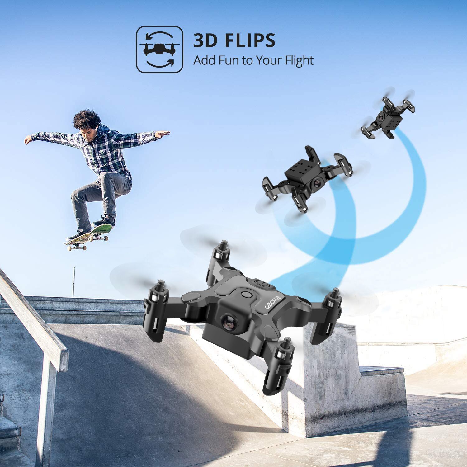 Mini Drohne mit 720P HD Kamera – WiFi FPV, App-Steuerung & faltbare Arme