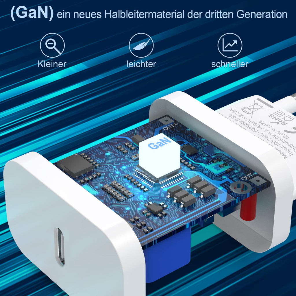 USB-C Ladegerät mit 4-in-1 Datenkabel – Schnellladen für alle Geräte