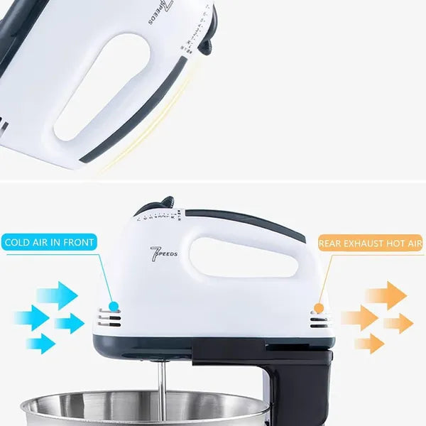 Elektrischer Handmixer mit Ständer & Schüssel – 7 Stufen