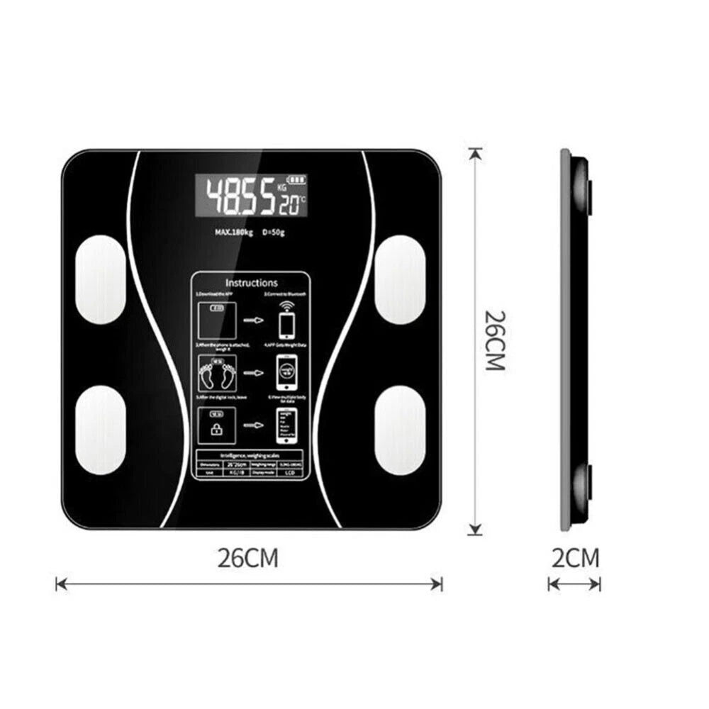 Körperanalyse-Waage mit Bluetooth – 13 Messwerte, App-Anbindung & LCD-Display