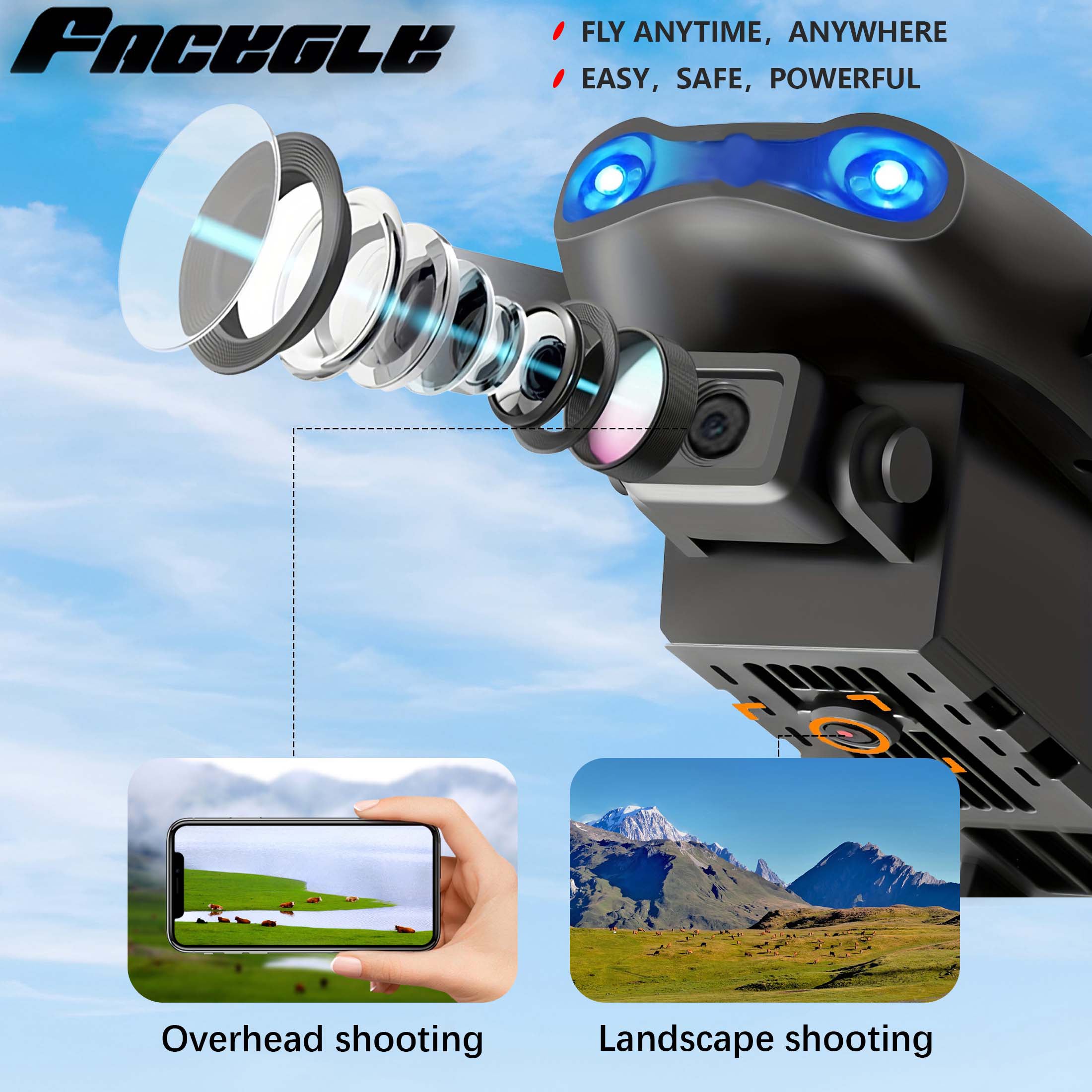 E99 Drone with Dual Camera & HD Aerial Photography - RC Quadcopter