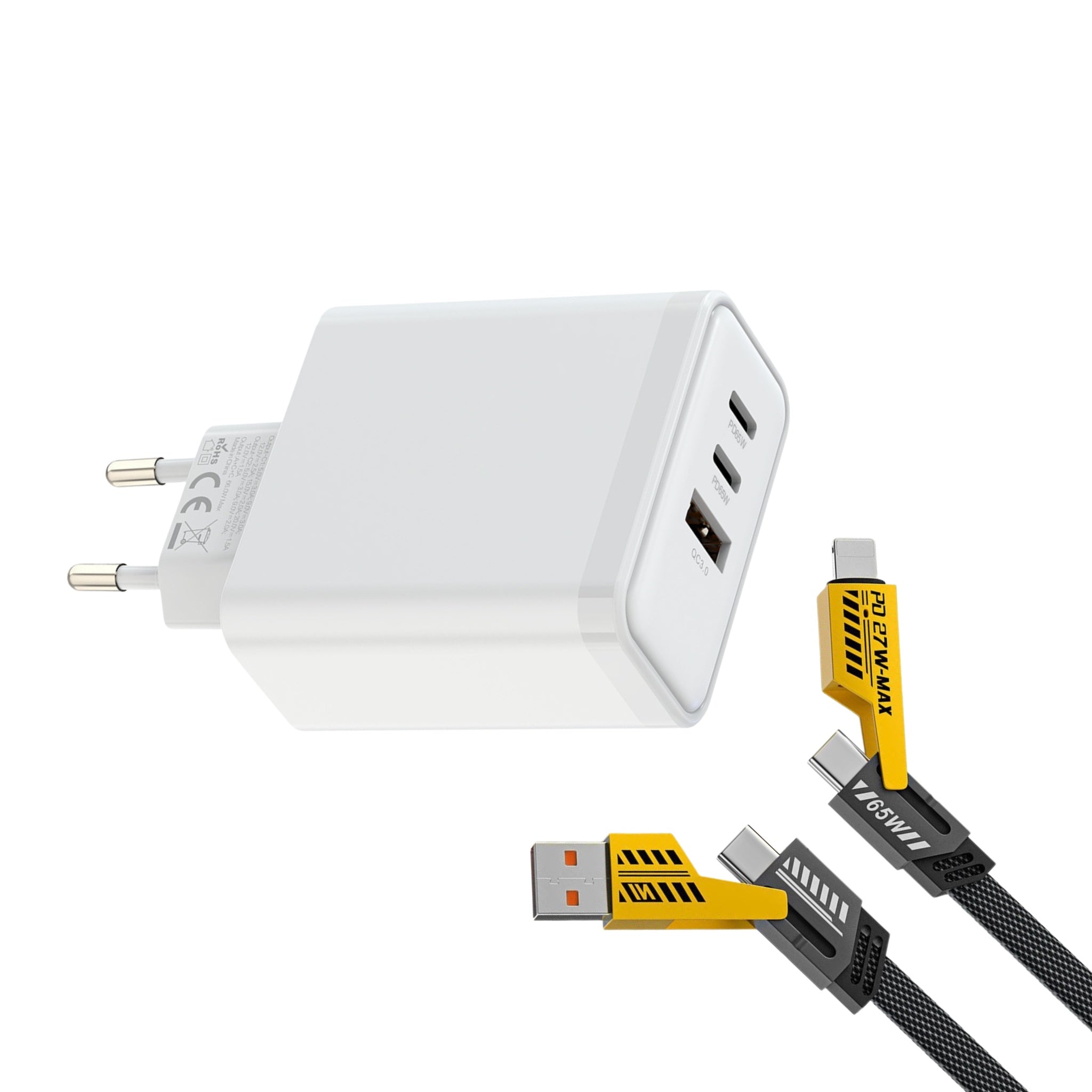 2C1A Ladegerät mit 4-in-1 Kabel