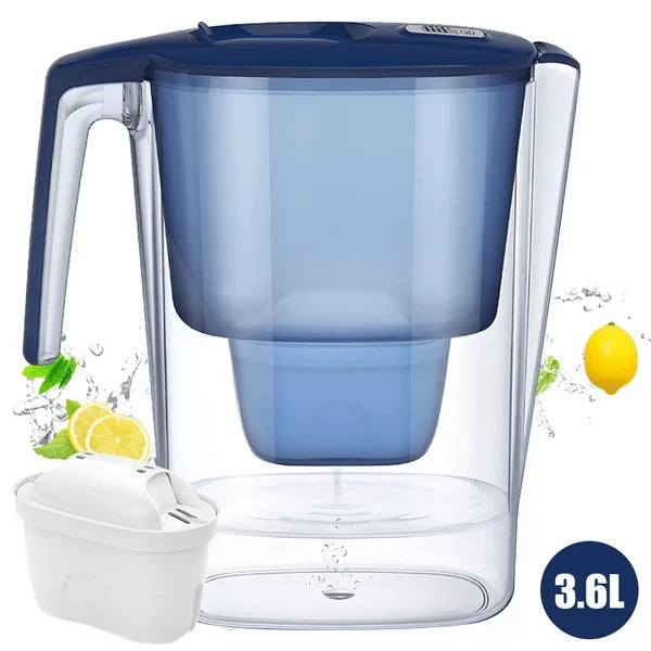 3,6 L Wasserfilter-Krug mit 4-Stufen-Filterung & 30-Tage-Countdown