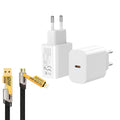 USB-C Ladegerät mit 4-in-1 Datenkabel – Schnellladen für alle Geräte